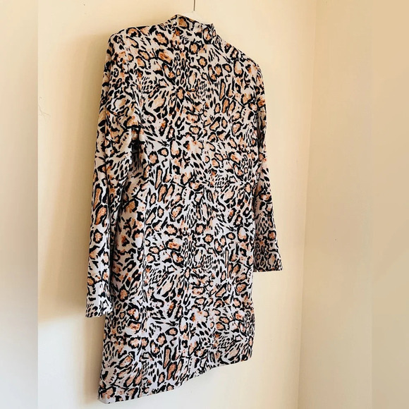 Dennis Basso Printed Twill Button Front Jacket - Leopard Print - Size S - Picture 9 of 16